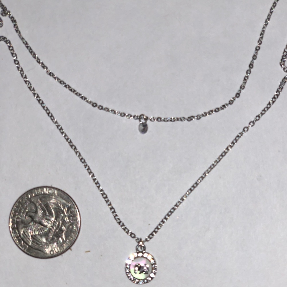 🔥 2/$30 Rhinestone-studded double-stranded elephant pendant necklace